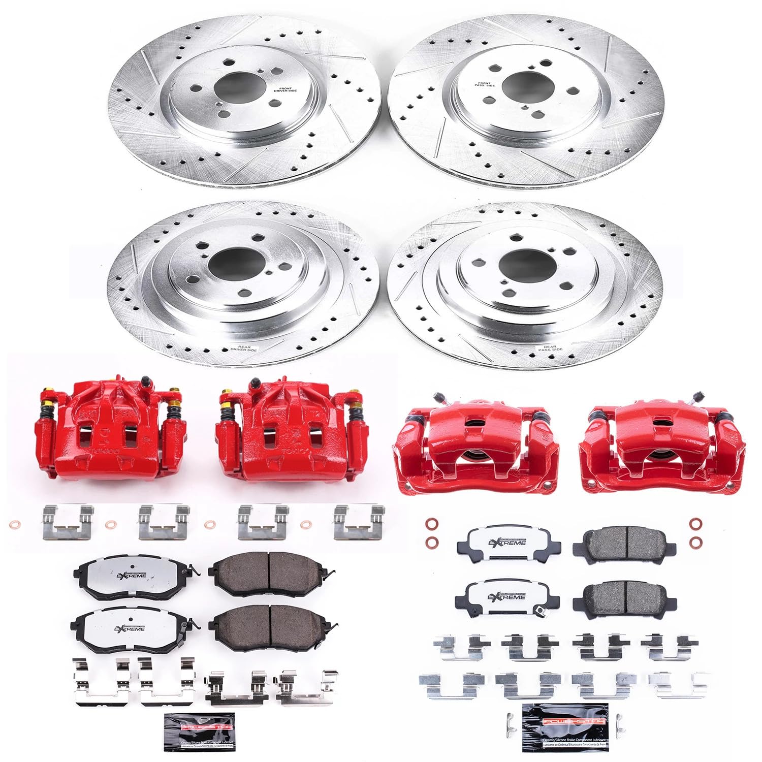 Power Stop Z26 KC286-26 Front & Rear Street Warrior Brake Kit Subaru For Subaru Legacy 2005-2009 [Model Specific]