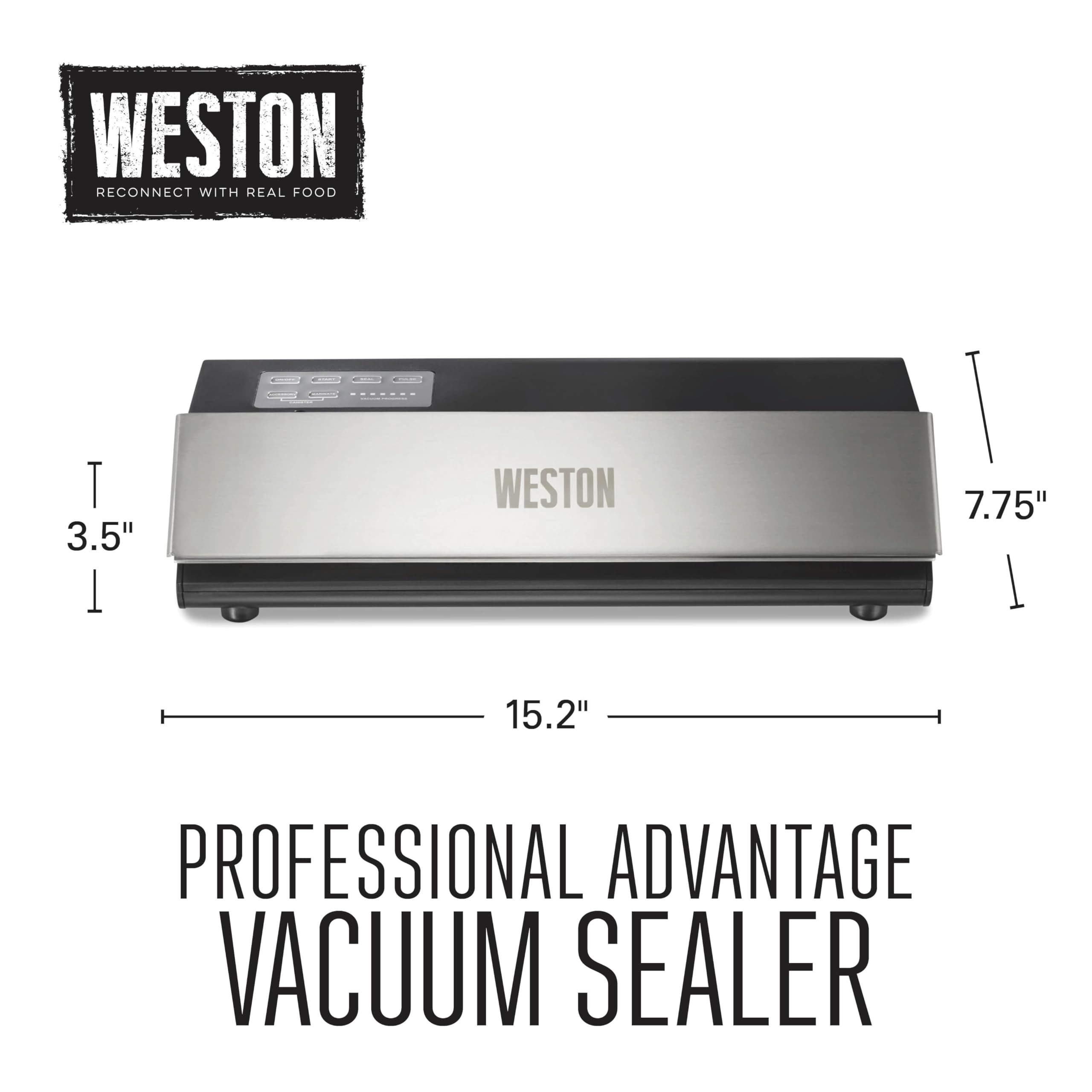 Professional Advantage Weston 65-0501-W Vacuum Sealer, 11", Stainless Steel and Black