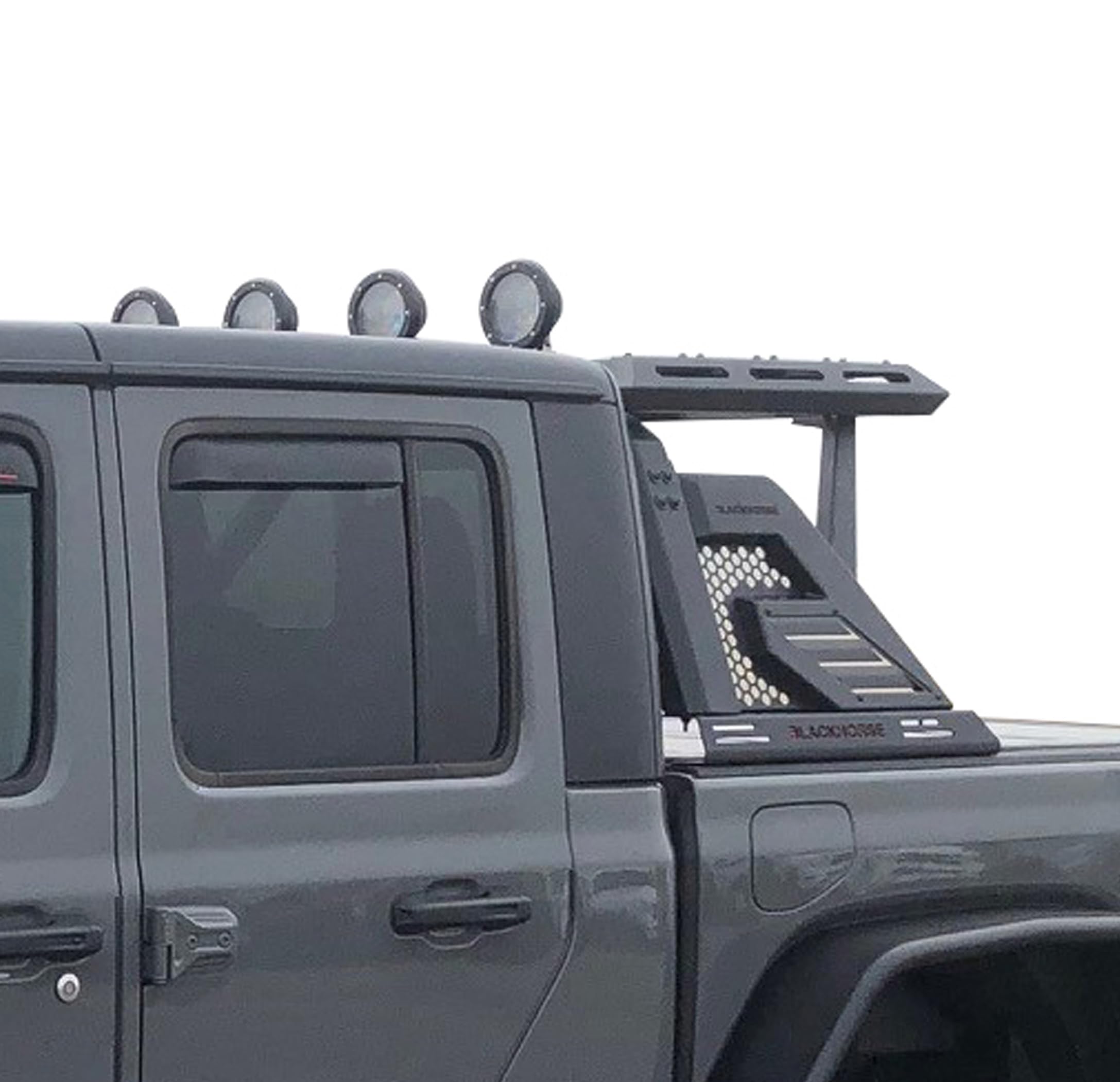 Armour II Black Horse Off Road Roll Bar W/Basket Kit Black Compatible with 2005-2021 Nissan Frontier-AR2-05BA3-PLFB