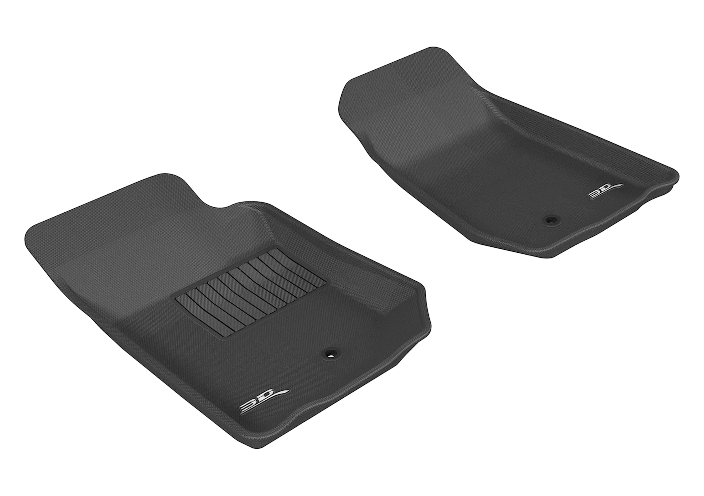Kagu Floor Mat 3D MAXpider Custom Fit (Black) Compatible with Jeep Wrangler JK 2-Door / Wrangler JK Unlimited 2007-2013 - Front Row