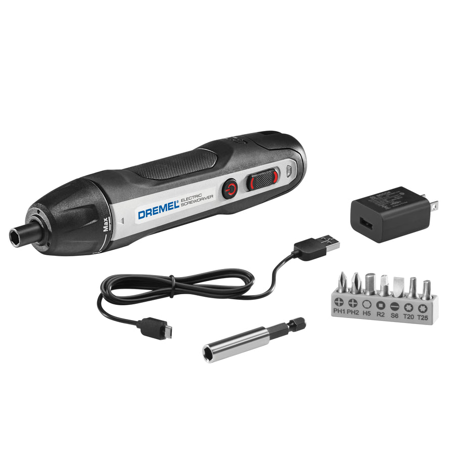 Dremel Cordless 4V Screwdriver Kit with 6 Power Settings and Smart Stop Technology, Includes 7 Screwdriver Bits, 1 Bit Extender, USB Cable and Power Adapter, HSES-01