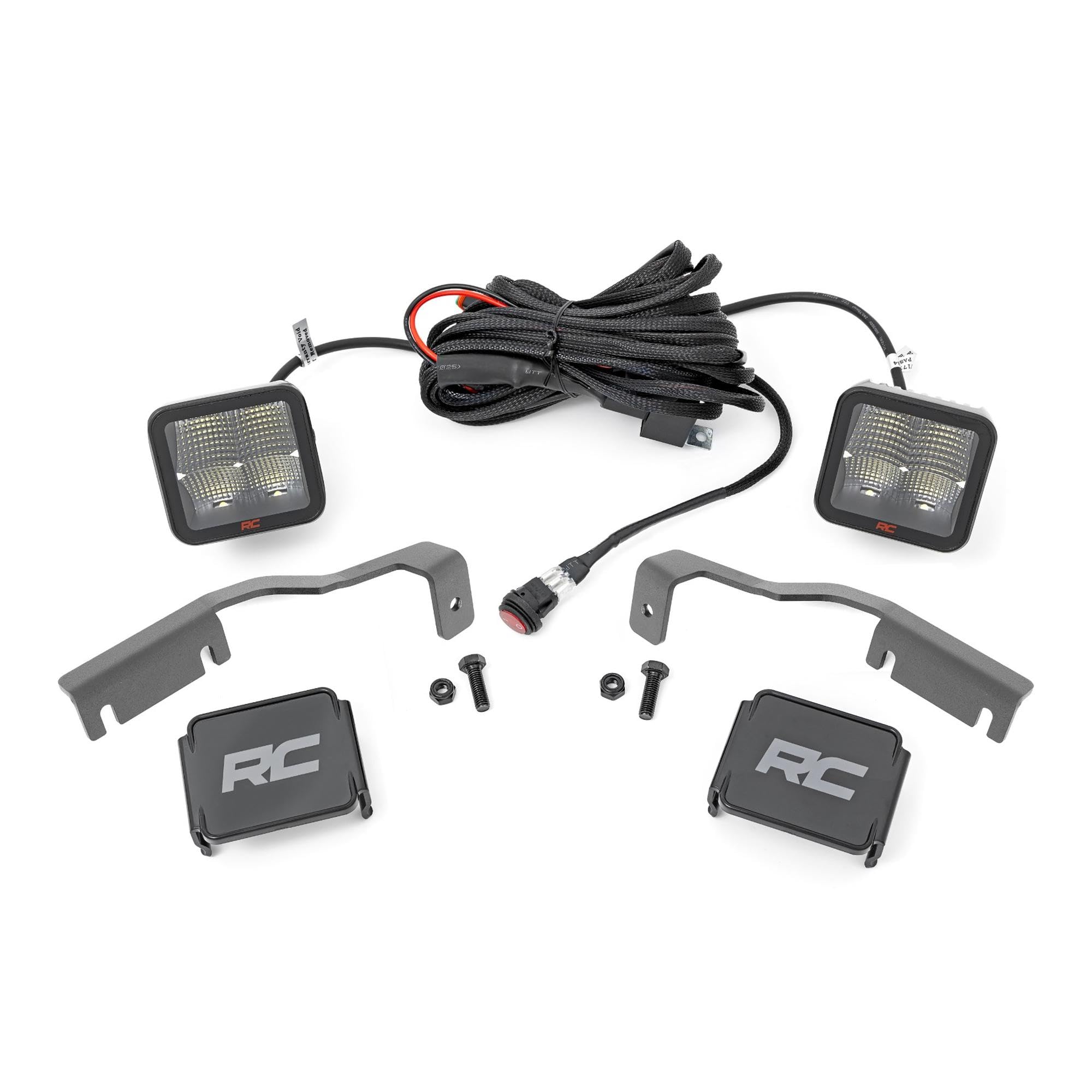 Dual Rough Country 2" LED Ditch Light Kit for Nissan Frontier (2022-2024) - 2X LED Light Pods, Spot Beam