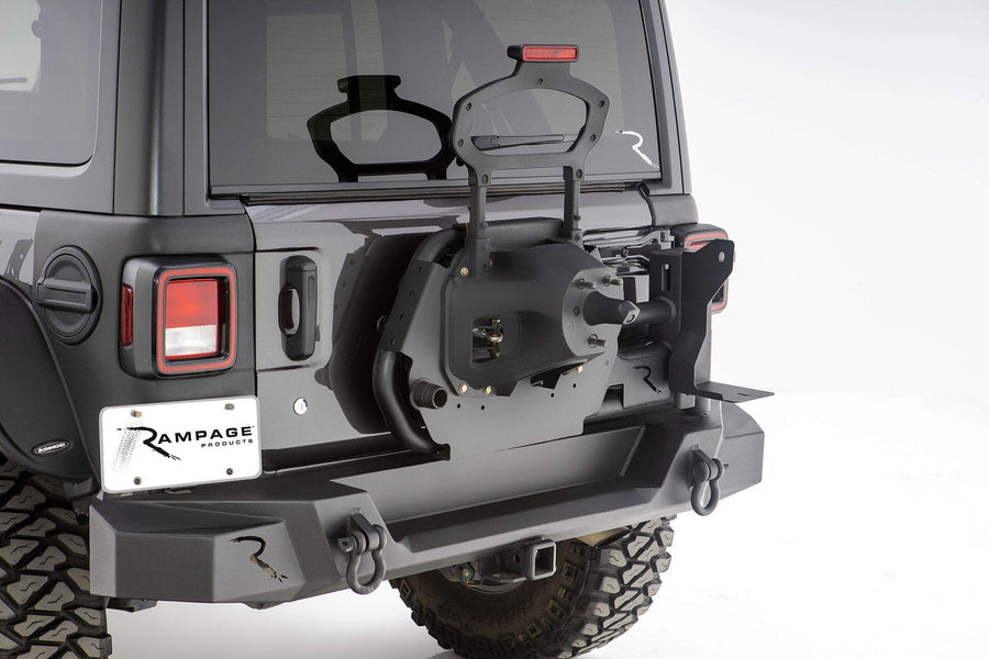 TrailGuard RAMPAGE PRODUCTS Rear Tire Carrier for Jeep Wrangler JL | Black, Steel | 9950917 | Fits 2018-2025 Jeep Wrangler JL