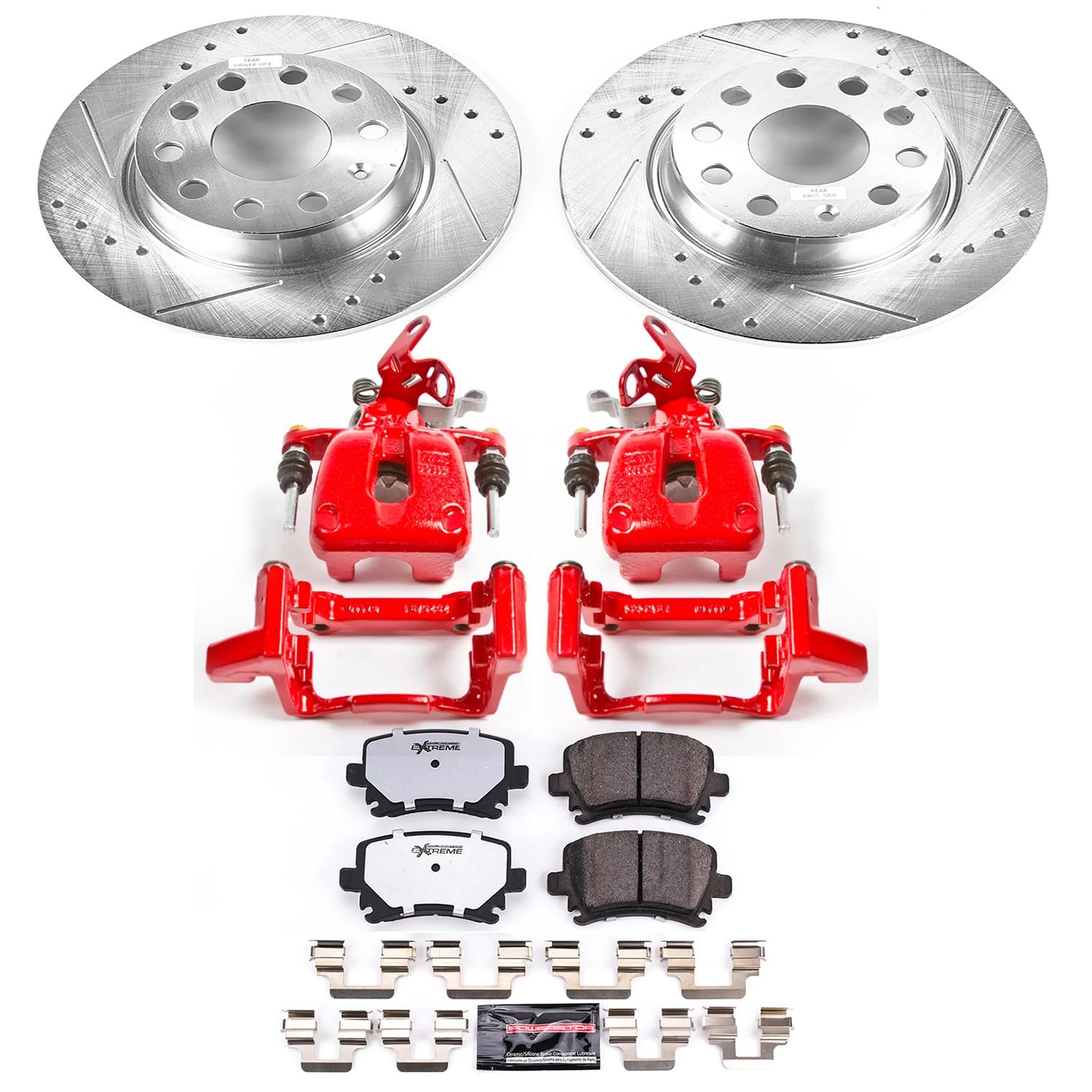 Power Stop Rear KC5666-26 Z26 Street Warrior Brake Kit For Volkswagen Golf 2010 [Model Specific]