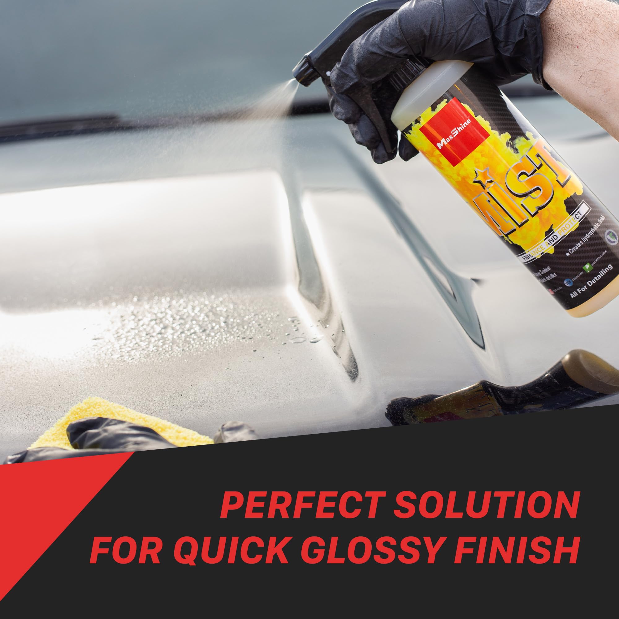 Maxshine Mist Protect & Enhance, Car Polish Spray, 16oz Bottle, Spray-On Sealant, Gloss Enhancer, UV Protection, Quick Shine & Surface Protection for Auto Detailing
