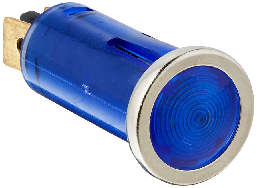 12 Volt WirthCo 20541 Indicator Light with Chrome Bezel Blue (1/2" Round)