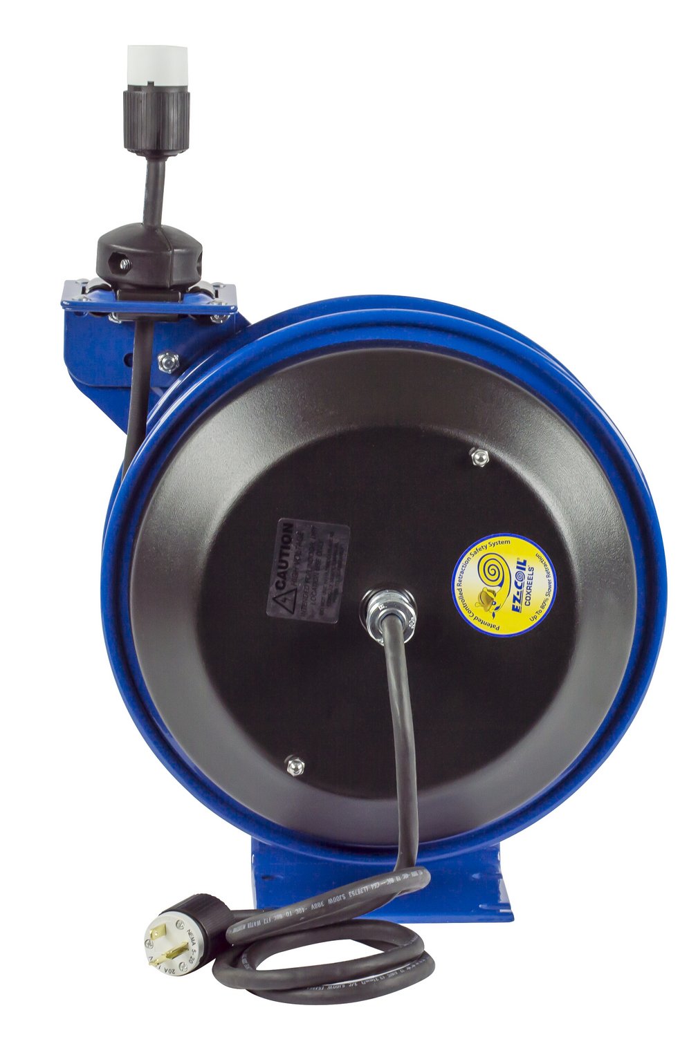 Coxreels Power Cord Reel EZ-Coil Safety Series with Single Receptacle - 50 Ft., Model# EZ-PC13-5012-A