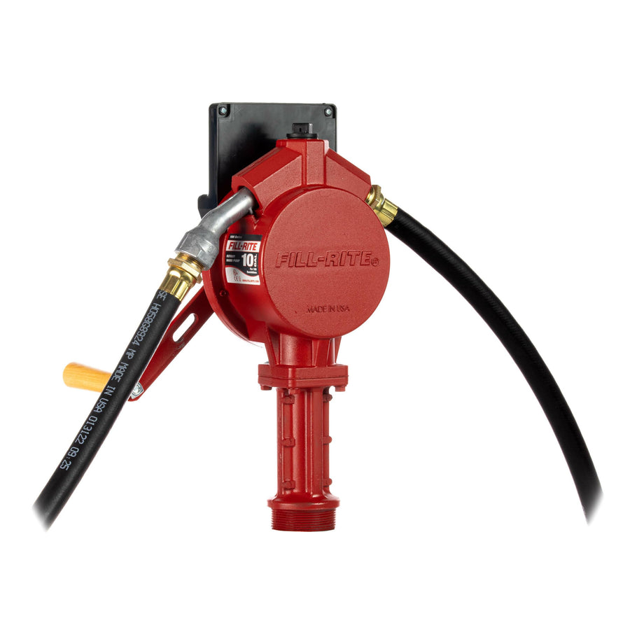 Fill-Rite Fuel Transfer FR112C Rotary Hand Pump w/Gallon Counter, Discharge Hose, Nozzle Spout, & Suction Pipe