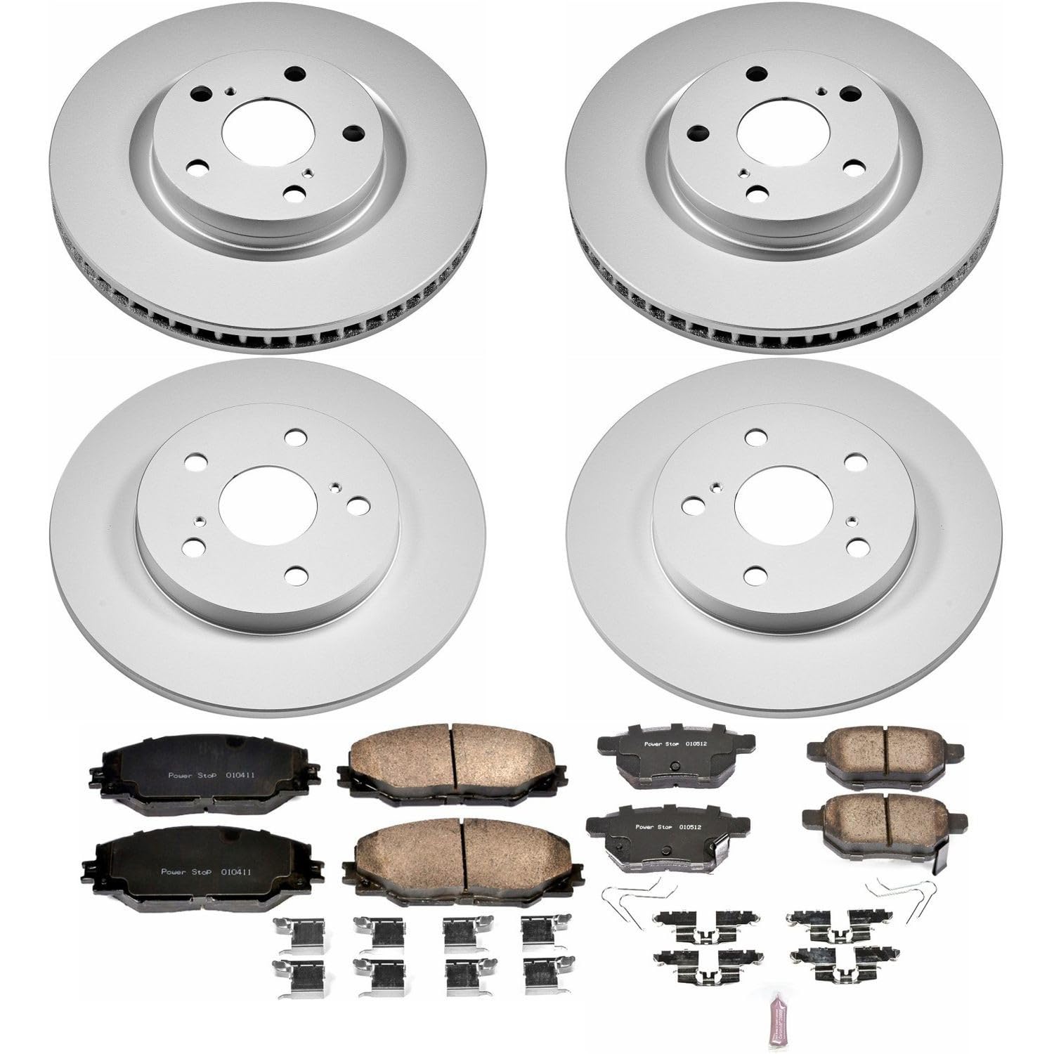 Power Stop Front and Rear CRK7631 Z17 Evolution Geomet Coated Brake Kit For Scion iM 2016, Toyota Corolla iM 2017-2018 [Model Specific]
