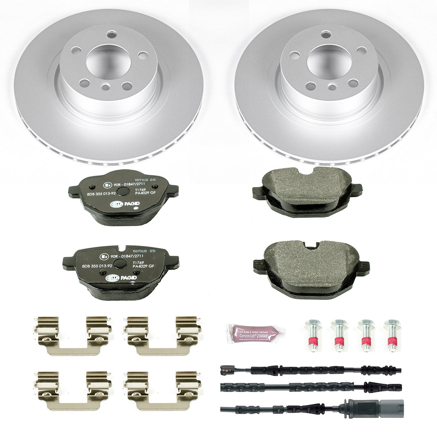 Rear Power Stop ESK6040 Euro-Stop Brake Kit and 1 Rear Sensor Wire For BMW X3 2011-2017, BMW X4 2015-2018 [Model Specific]
