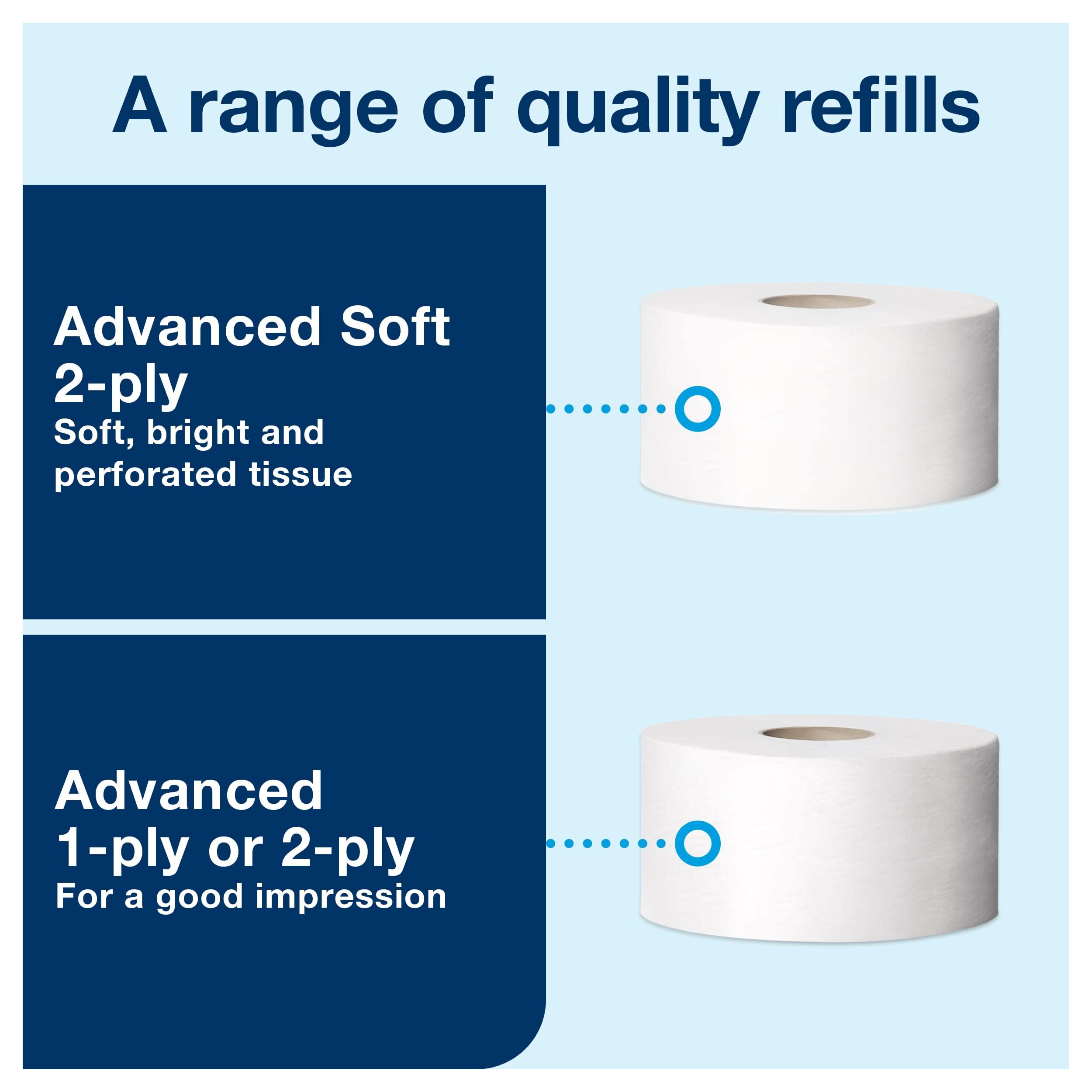 Tork Toilet Paper Roll Mini Jumbo Dispenser Black T2, Modern Look, Elevation Design, 555028A