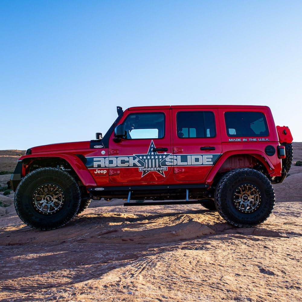 Step Slider Rock Slide Engineering w/Power Step for Jeep Wrangler JL Unlimited 2024-2025 (4 Door), BD-SS-301-JL4