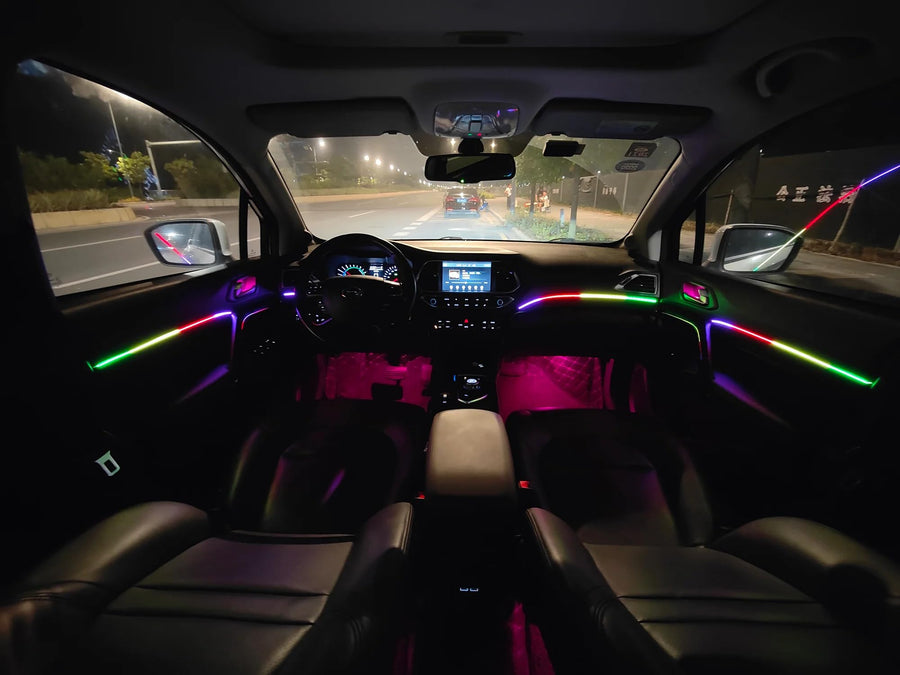 18-Piece RGBW Multicolor LED Interior Ambient Ultra-Flow Series Complete Vehicle Kit 4-Door