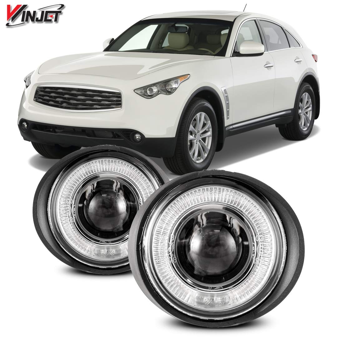 Winjet Driving Halo Projector Fog Lights Compatible with [2002-2004 Altima] [2003 2004 2005 2006 2007 Murano] [2003-2005 FX35/FX45]
