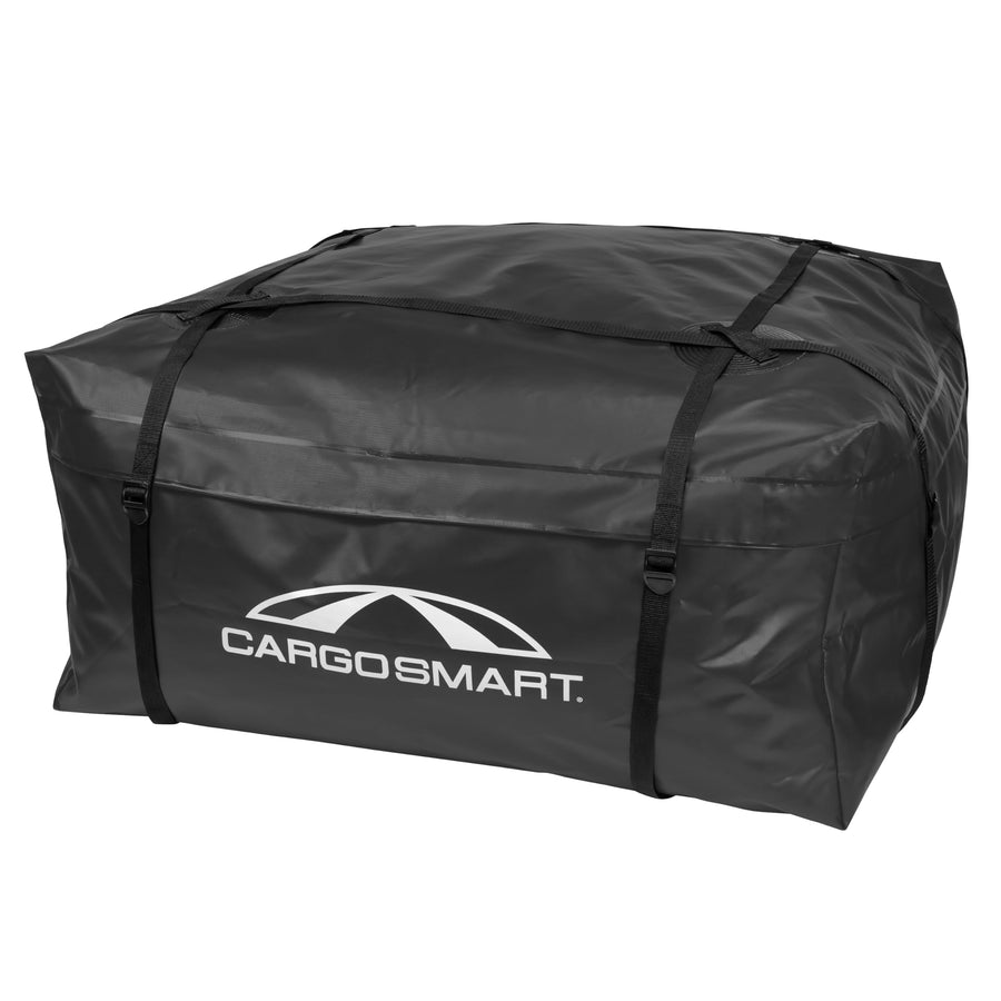 CargoSmart Soft Sided Car Top Cargo Bag, 38”x38”x18” – Adds up to 15 Cubic Feet of Storage – Mounts Easily to Vehicle’s Roof Rack or Roof Top Basket – Heavy-Duty Vinyl, Black