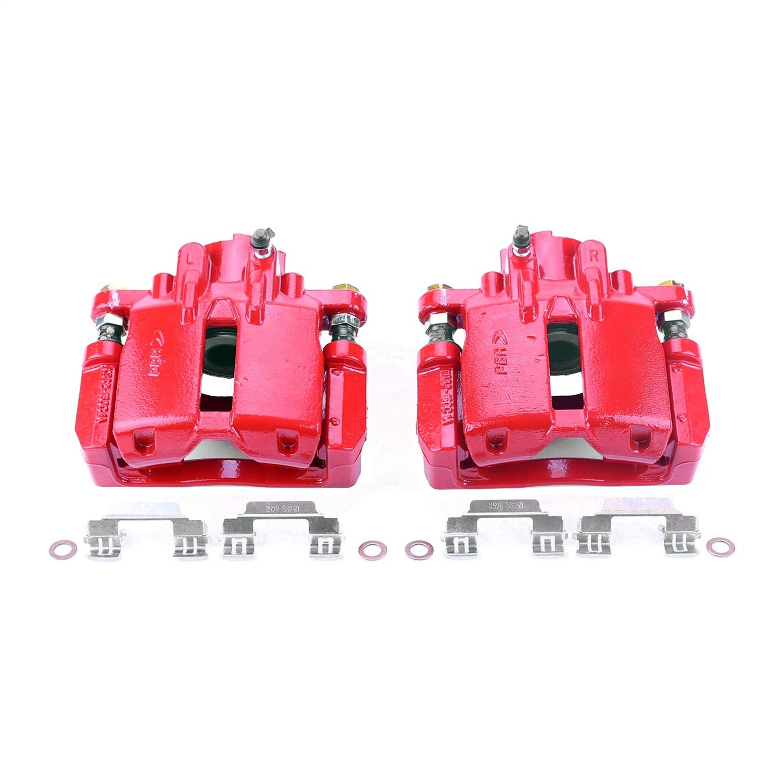Power Stop Pair of High-Temp Red Powder Coated Rear Calipers For Cadillac CTS 2003-2007, Cadillac STS 2005-2011 [Model Specific]