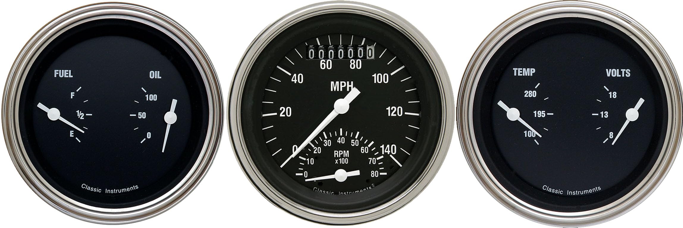 Hot Rod Series Classic Instruments HR34SLF 3 Gauge Package