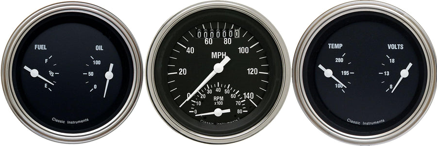 Hot Rod Series Classic Instruments HR34SLF 3 Gauge Package