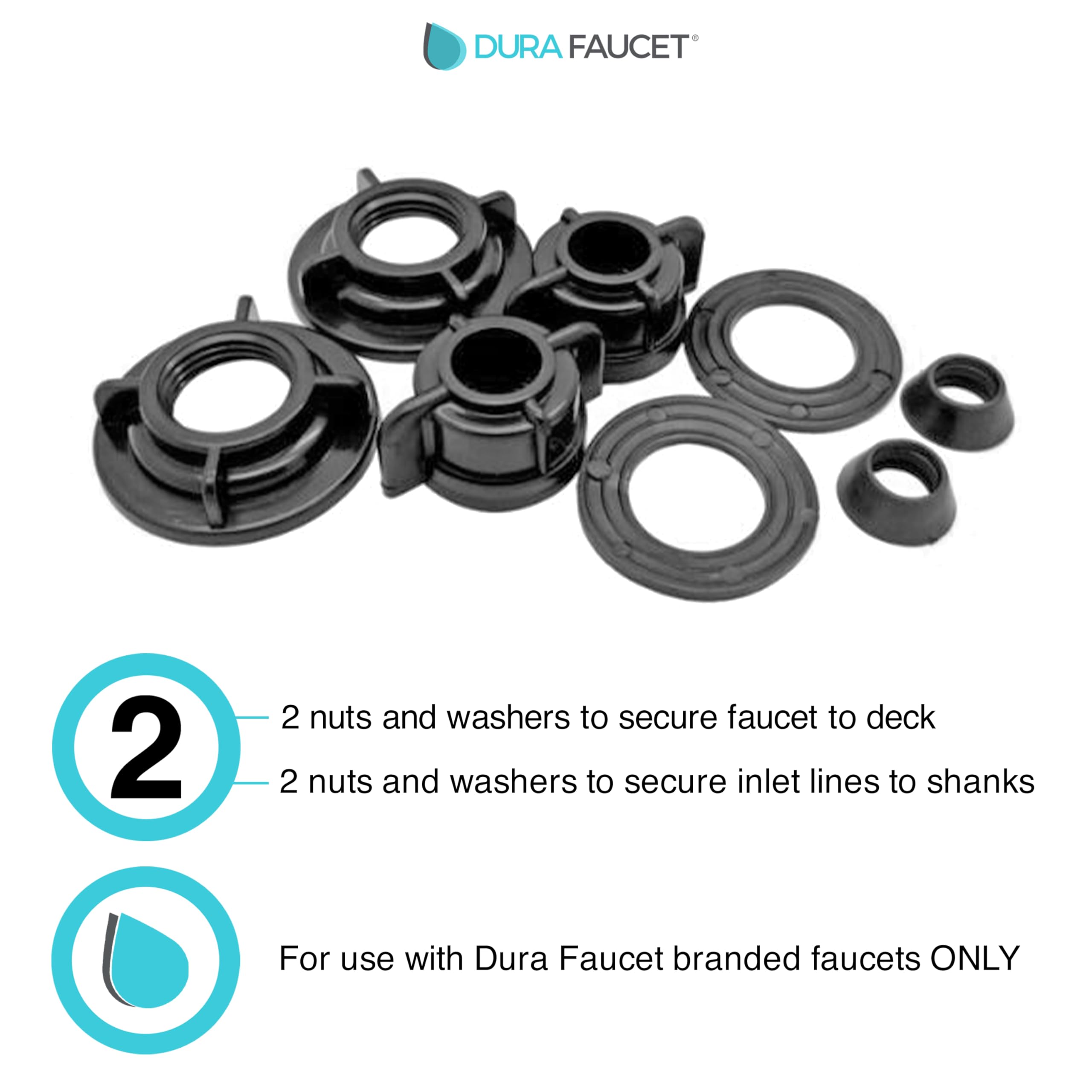 Dura Faucet RV Mounting Washers and Nuts DF-RK100
