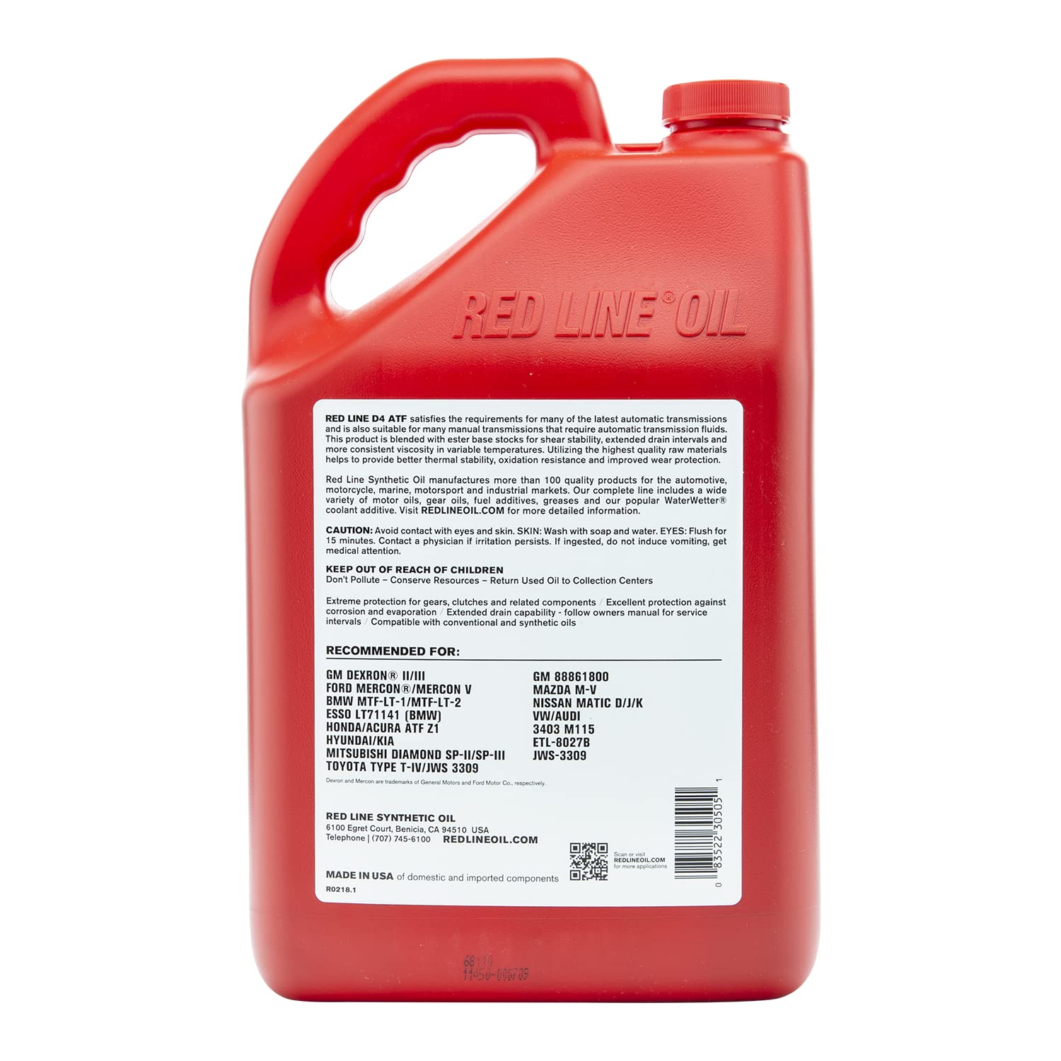 Automatic Transmission Fluid (ATF) Red Line 30505 D4 - 1 Gallon