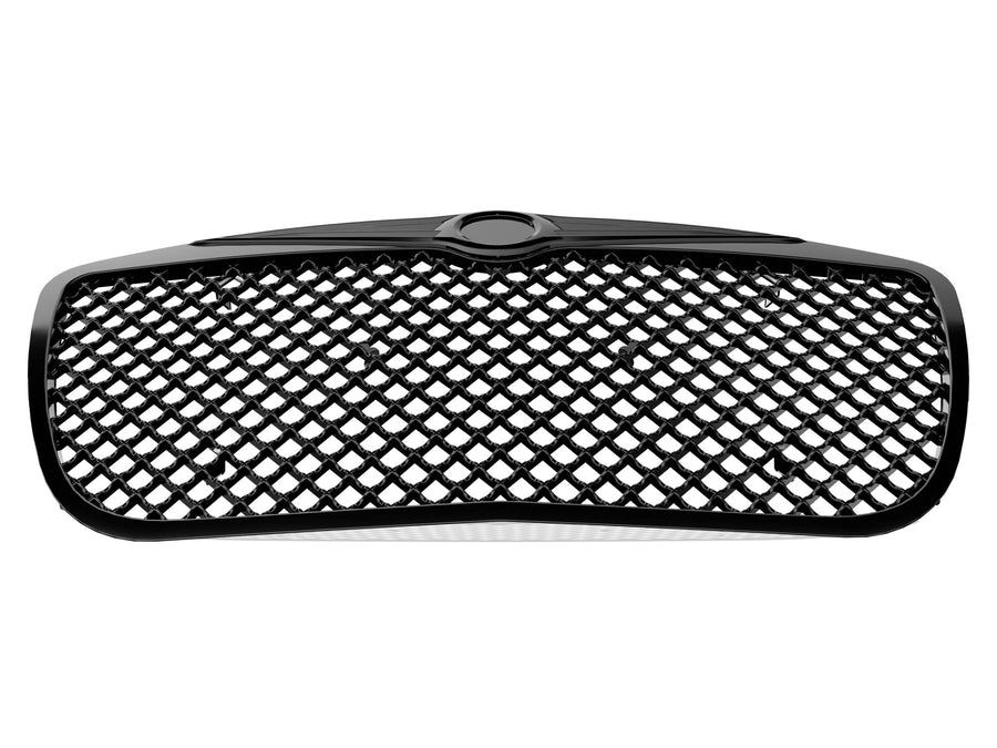 7147485 Armordillo USA Mesh Front Hood Grille - Gloss Black 2005-2010 Chrysler 300/300C