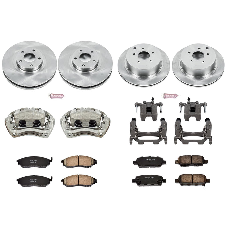 Power Stop KCOE4476 Stock Replacement Brake Kit Front and Rear (with Calipers) For Nissan Murano 2011-2014 [Model Specific]