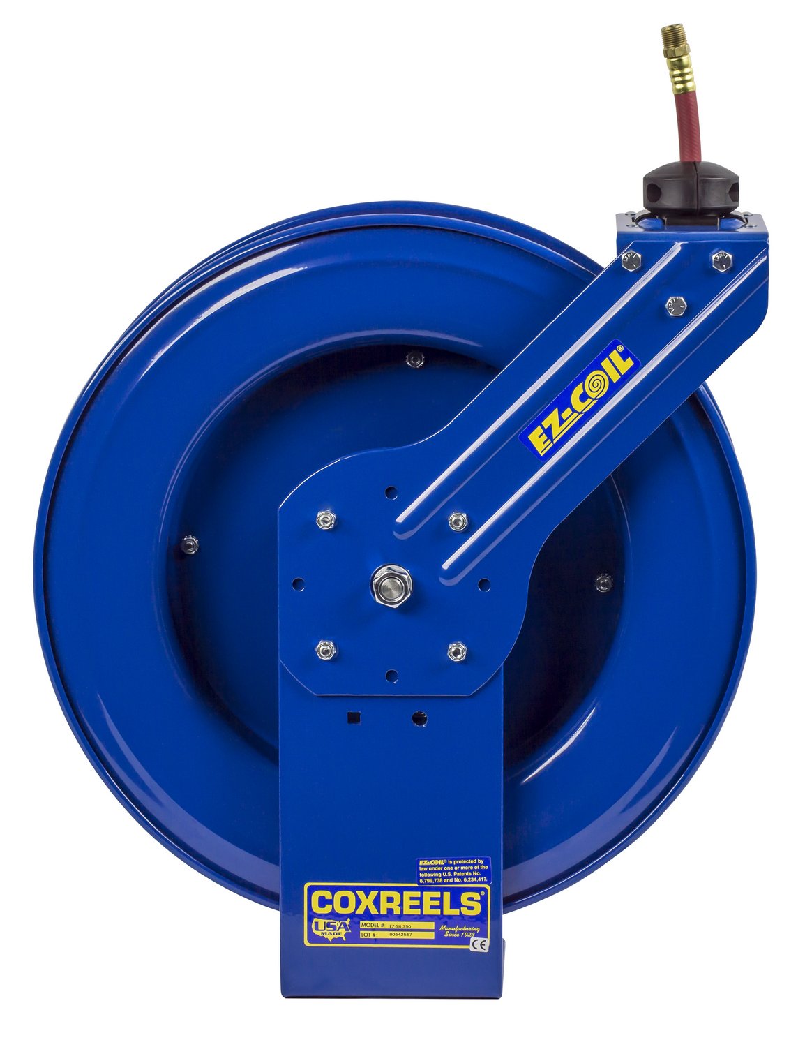 Coxreels Safety Series EZ-SH-350 Spring Rewind Hose Reel for air/Water: 3/8" I.D., 50' Hose, 300 PSI
