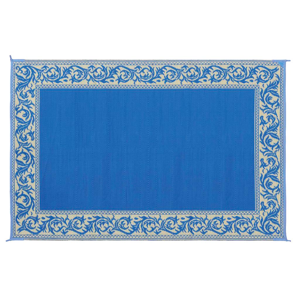Ming's Mark Stylish RD3 Reversible Classical Patio Mat - 6' x 9', Blue/Beige