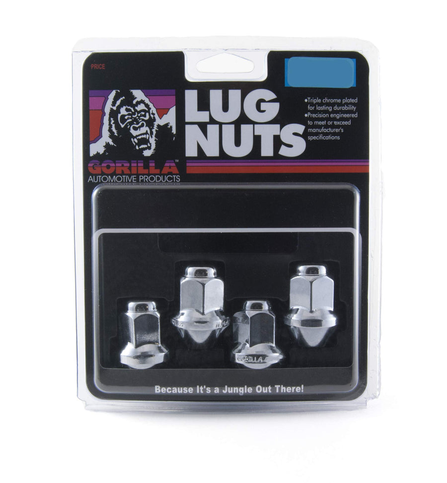 Gorilla 66197DX Automotive Bulge Factory Style Lug Nuts - Chrome – 7/8” Hex – 9/16” Thread Size - Pack of 4