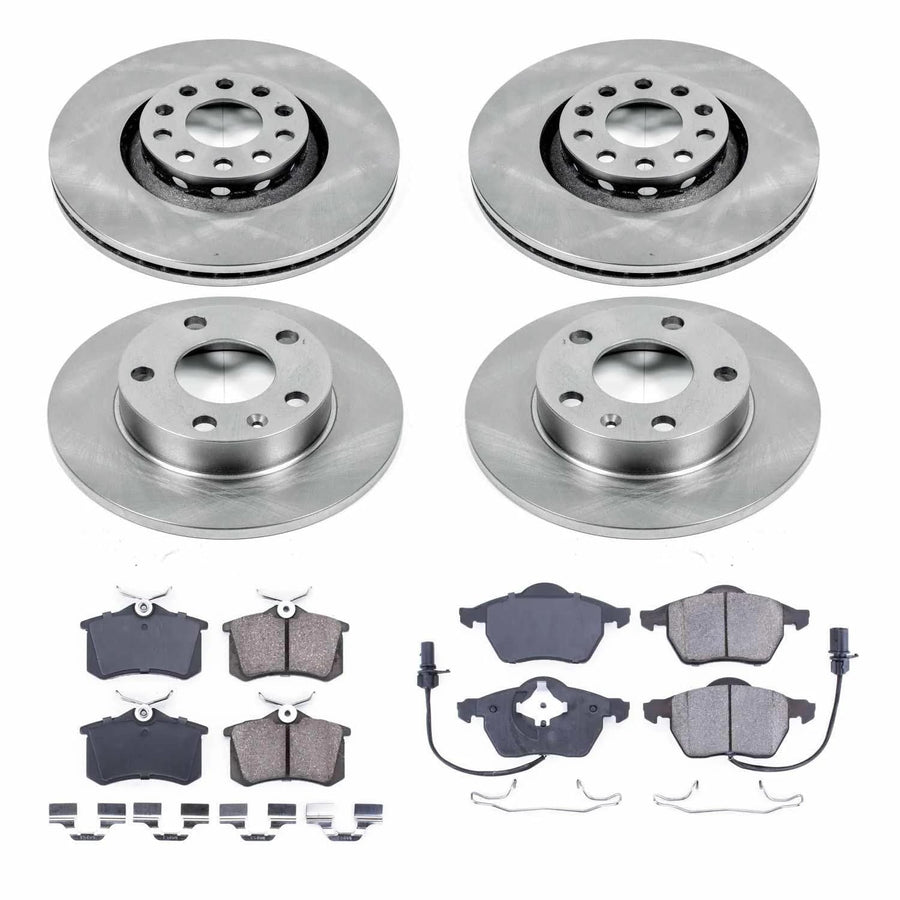 Power Stop Autospecialty KOE7919 Front and Rear Replacement Brake Kit-OE Brake Rotors & Ceramic Brake Pads