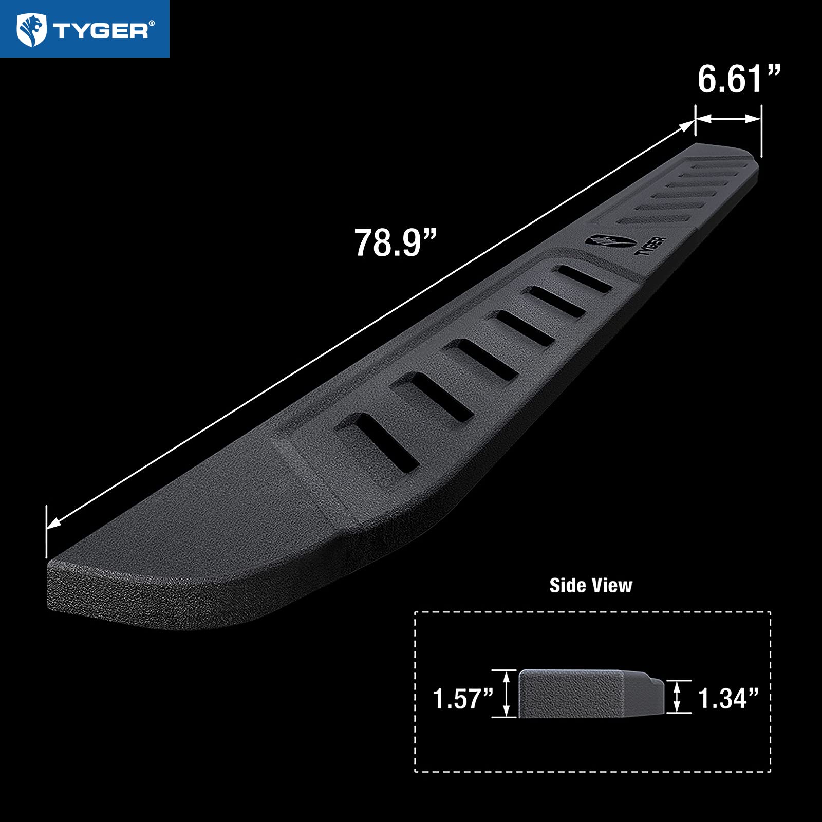 6.6" Blade Running Boards Tyger Auto Compatible with 2019-2026 Ford Ranger | Supercrew Cab | TG-BL2F7318 | Side Step Nerf Bars