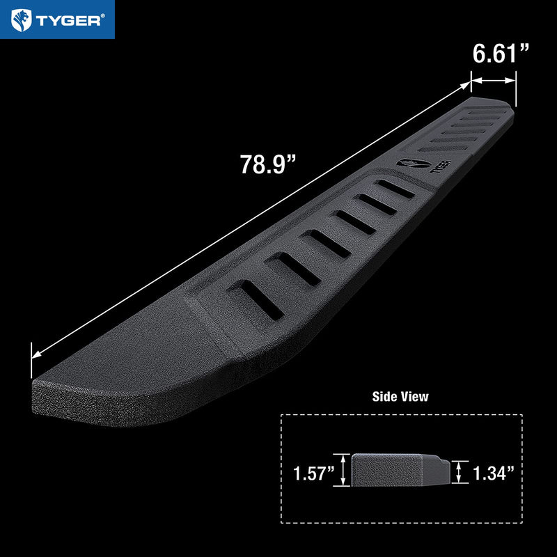6.6" Blade Running Boards Tyger Auto Compatible with 2019-2026 Ford Ranger | Supercrew Cab | TG-BL2F7318 | Side Step Nerf Bars