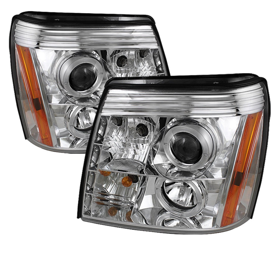 Cadillac Escalade Chrome DRL LED Halo Projector Headlight Spyder Auto PRO-YD-CE02-DRL-C