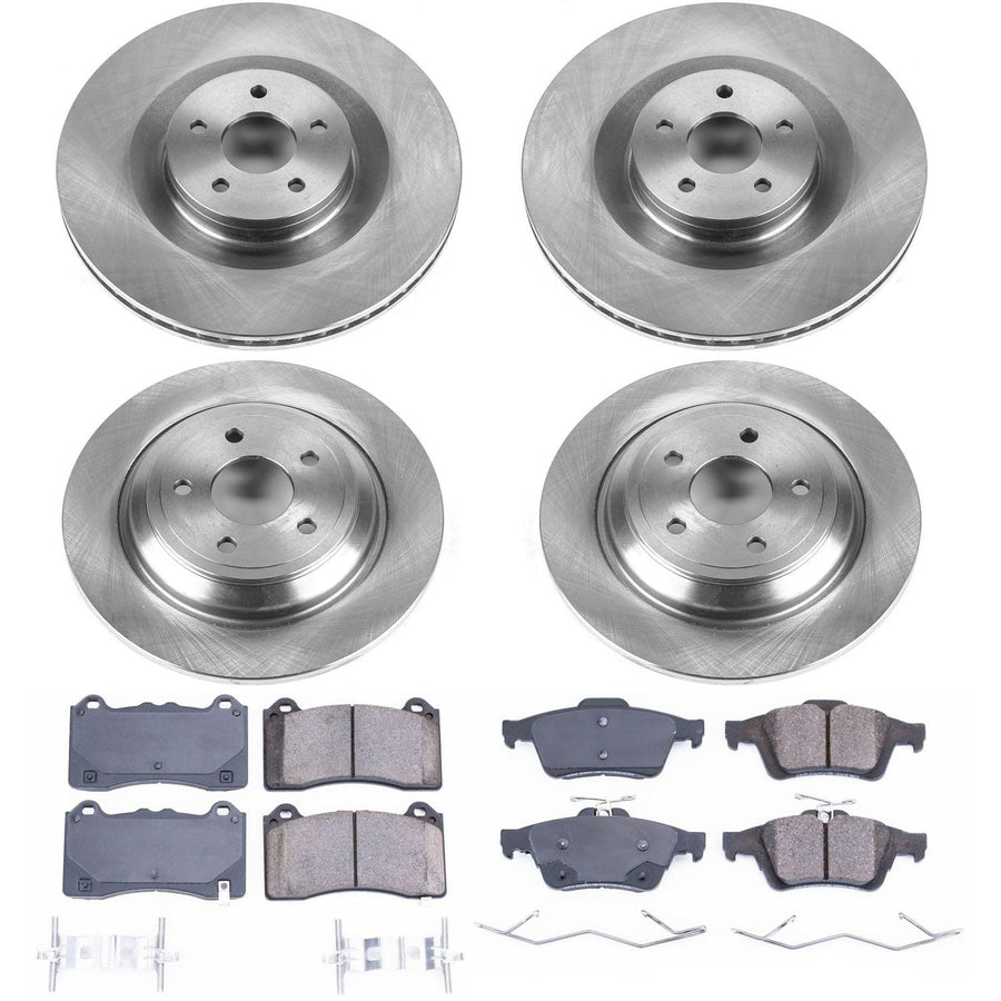 Power Stop KOE7319 Stock Replacement Brake Kit Front & Rear For Ford Focus 2016-2018 [Model Specific]