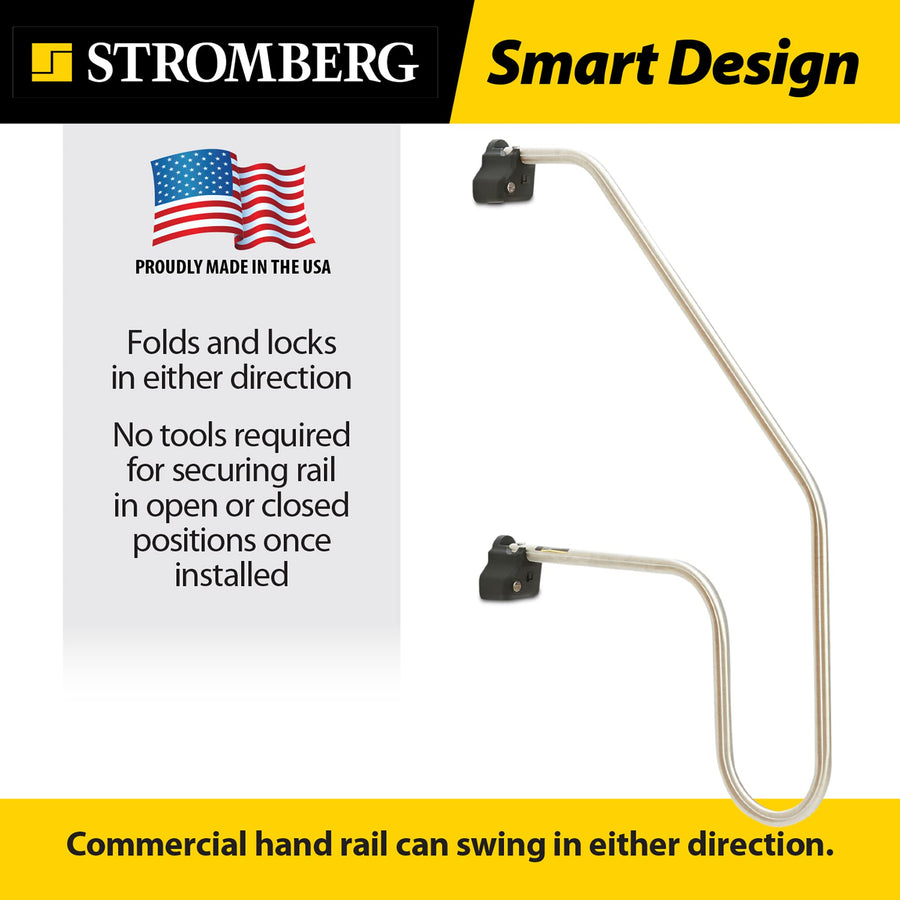 Stromberg Carlson AC-530L Locking Rail Commercial - Mobile Equipment Support - RV Camping Accessories and Travel Trailer Accessories for Step Ladder- 200 lbs Capacity - 25.5" Extension, 39" Height