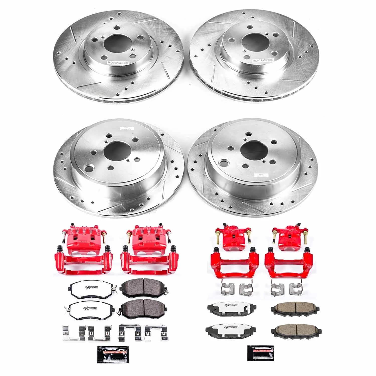 Power Stop Z26 KC6112-26 Front & Rear Street Warrior Brake Kit Subaru For Subaru Impreza 2011 [Model Specific]