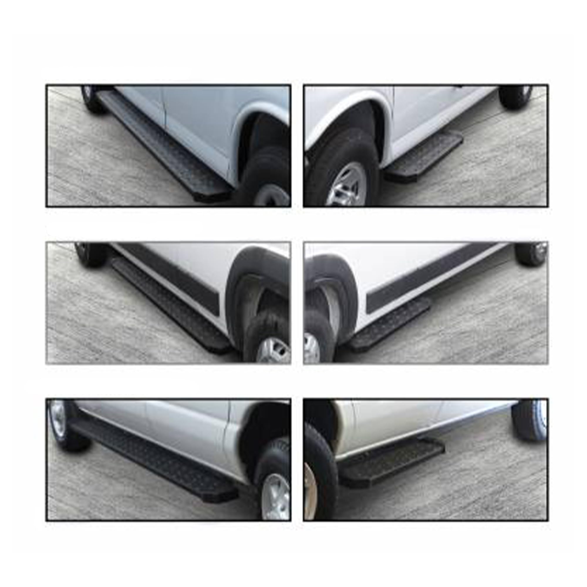 Spartan Black Horse Running Boards Modular Compatible with 02-14 Ford E-150|07-08 E-150 Econoline|99-05 E-150/E-350 Econoline CW|03-14 E-250|02-05 E-350 CW|99-00 E-350 Econoline-SR-FOR203796
