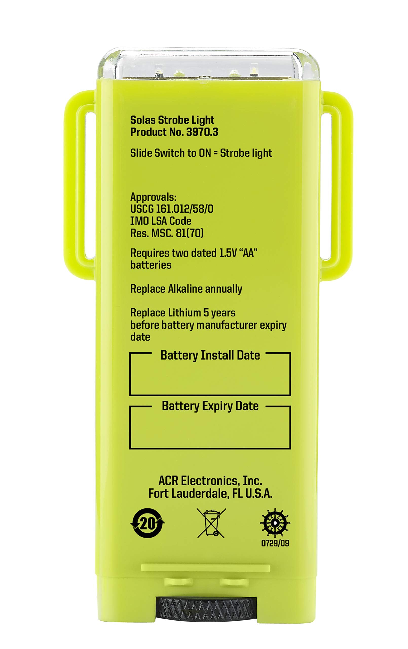 Firefly Pro ACR Waterbug LED Strobe Light – Military-Grade, SOS & Steady-On Modes, SOLAS & USCG Certified, High-Intensity Marine Safety, Emergency Visibility & Durability (3971.3)