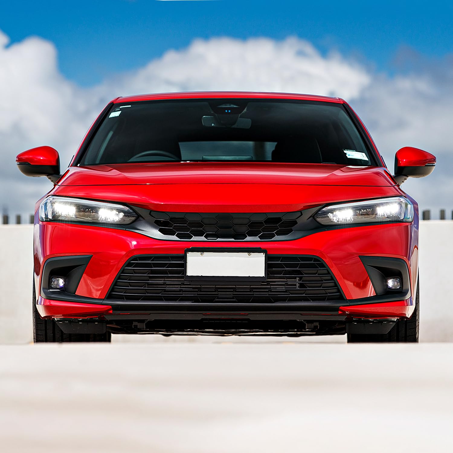 Fog Lights SPEC-D TUNING + Switch + Bezel + Bulbs Compatible with 2022-2023 Honda Civic, Left + Right Pair Assembly