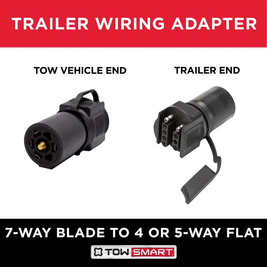 7-Way Blade TOWSMART to 4 or 5-Way Flat Trailer Light Wiring Adapter
