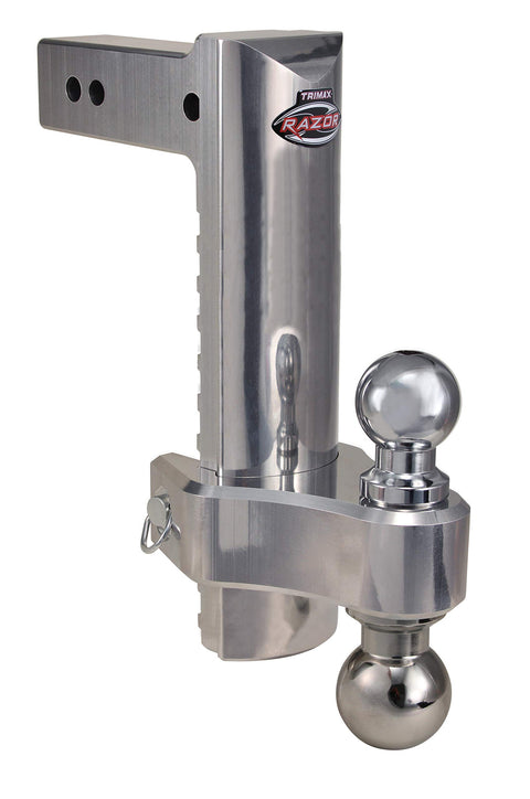 Trimax TRZ12ALHD Heavy Duty 12" Pin & Clip Aluminum Drop Hitch For 2-1/2" Receivers Includes Dual Balls, Silver