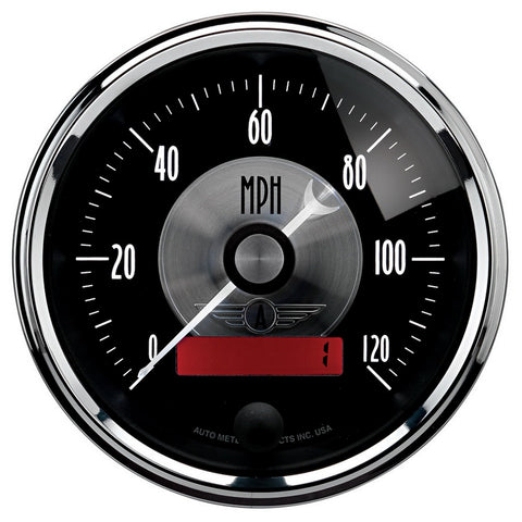 Auto Meter Prestige Black 3-3/8" 0-120 mph Programmable LCD Speedometer Gauge 2086