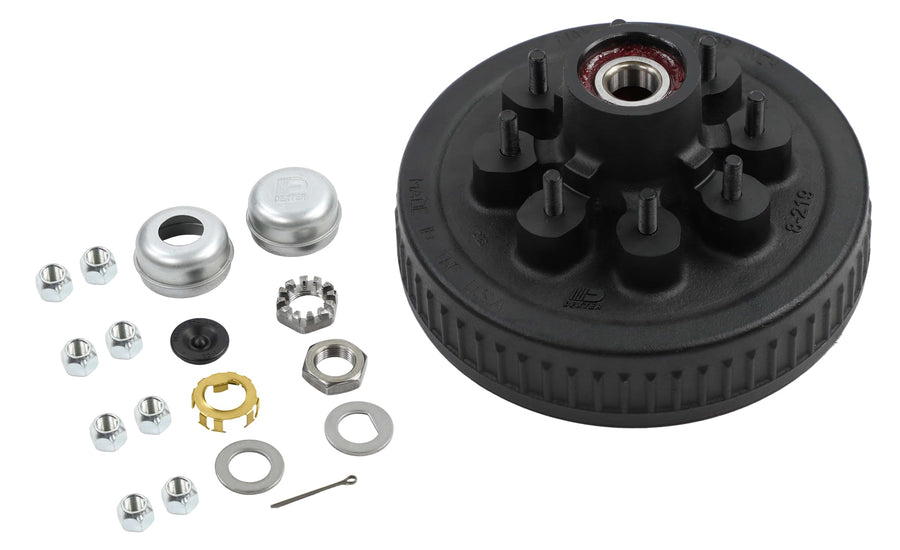 Dexter Genuine Replacement Hub-Drum Kit 1/2" Studs 12" x 2" for 7,000lb Axle 8-6.50 Bolt Circle Pre-Greased