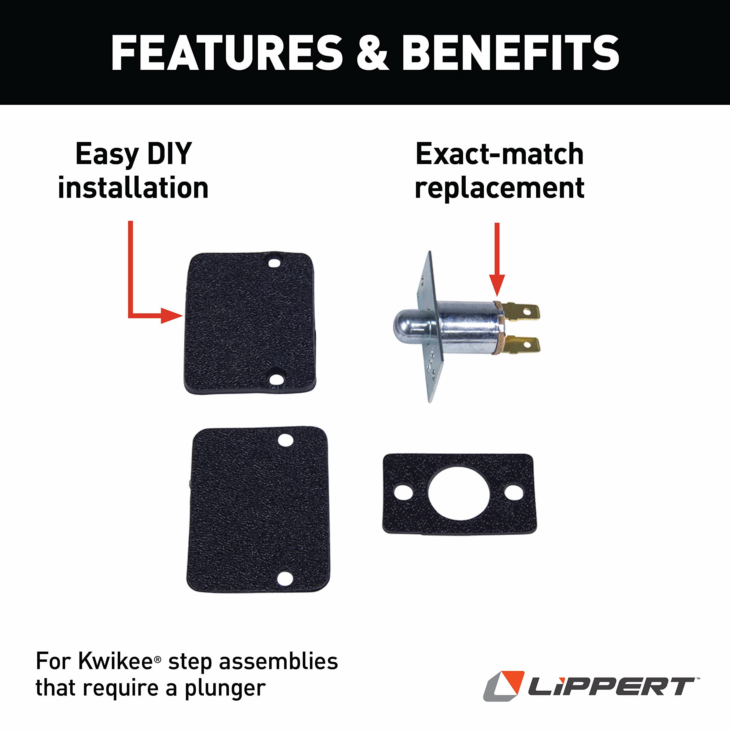 Kwikee Electric Step Plunger Replacement Door Switch for 5th Wheel RVs, Travel Trailers and Motorhomes