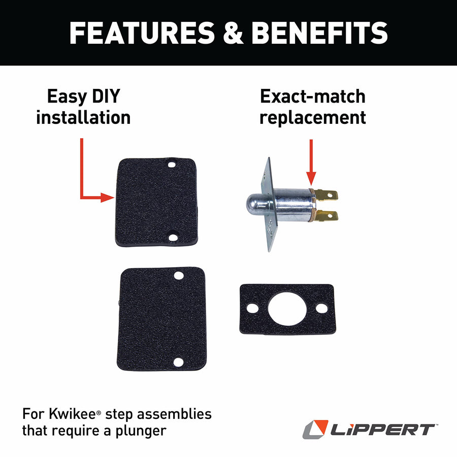 Kwikee Electric Step Plunger Replacement Door Switch for 5th Wheel RVs, Travel Trailers and Motorhomes