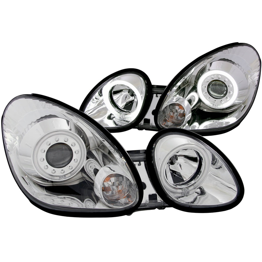 Lexus Anzo USA 121143 Projector with Halo/Chrome Clear with Amber Reflectors Headlight Assembly - (Sold in Pairs)