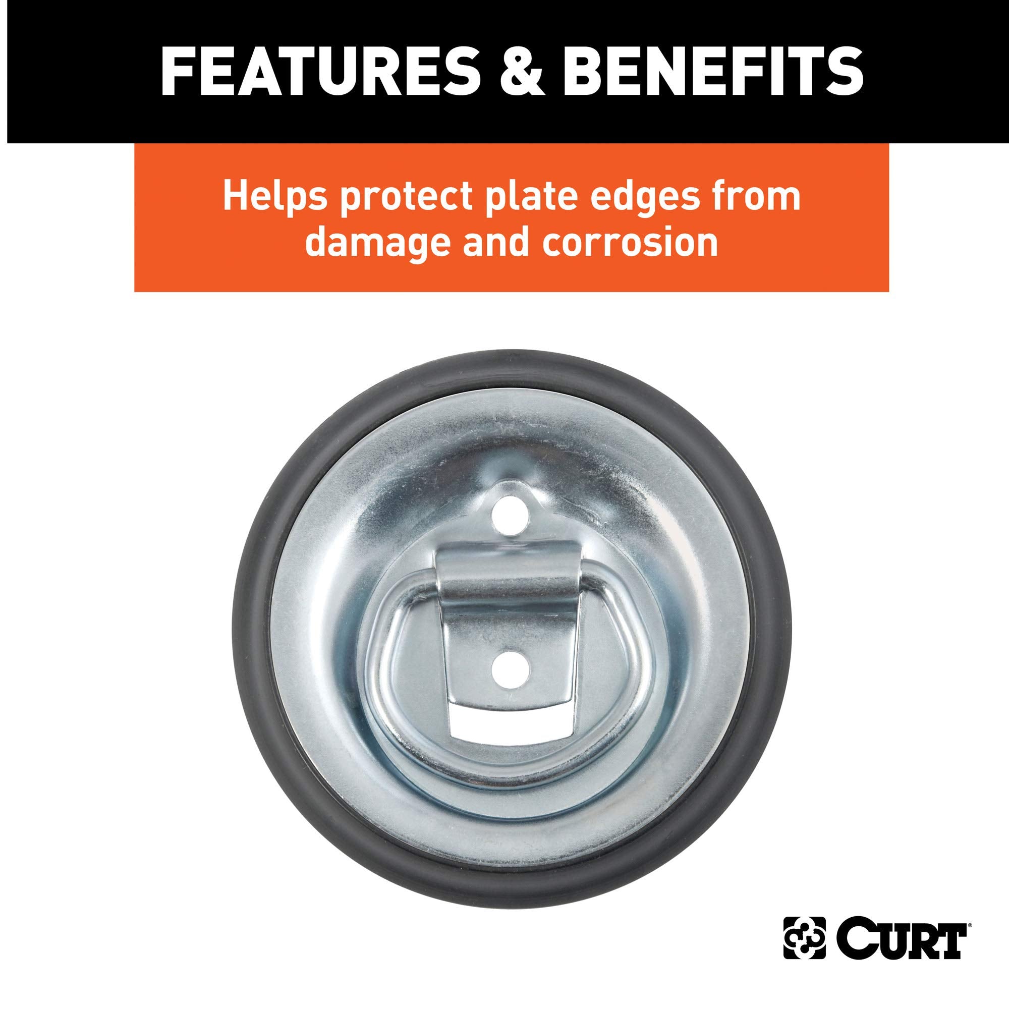 CURT 3-Inch Black Plastic Tie Down Anchor Backing Plate Trim Ring 83720