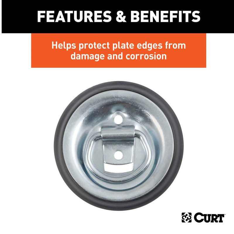 CURT 3-Inch Black Plastic Tie Down Anchor Backing Plate Trim Ring 83720