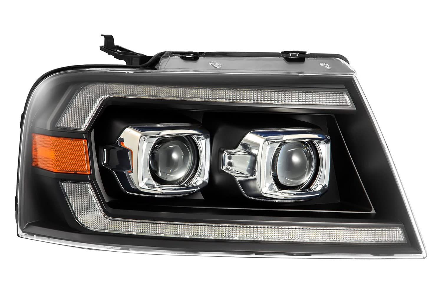 AlphaRex PRO-Series 04-08 Ford F150 Projector Headlights Alpha-Black w/Sequential Signal and DRL