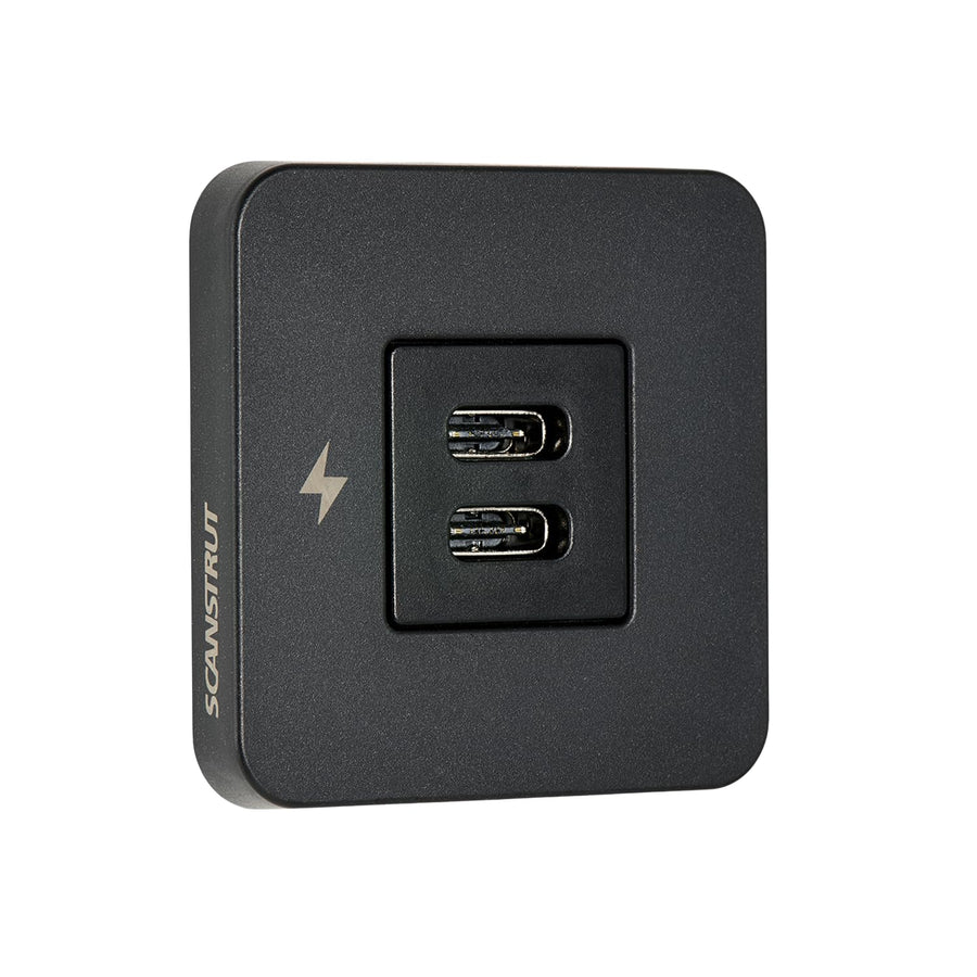 Scanstrut Tile-Series SC-TILE-20 Dual USB-C Interior Charging Socket - Black Bezel